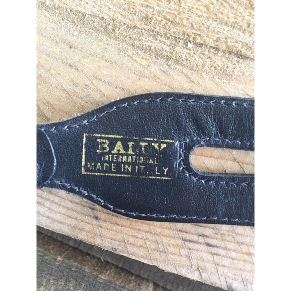 Bally Made In Italy Belt Twist Navy Blue  Leather Gold Tone Buckle main image 5